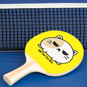 Cute Kawaii Chubby Angry Mochi Cat   Ping Pong Paddle