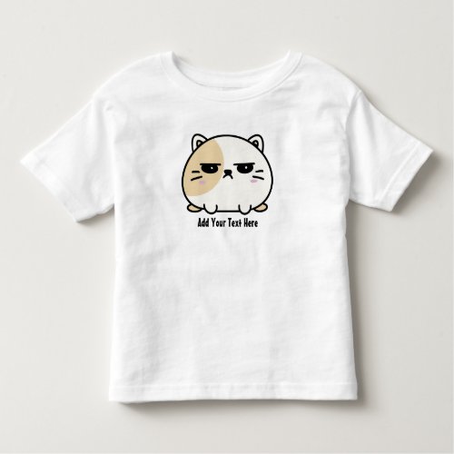 Cute Kawaii Chubby Angry Mochi Cat  Toddler T_shirt