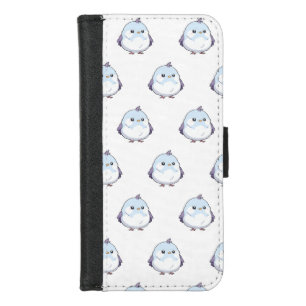 Cute Kawaii Chubby Bird Cartoon - Adorable Pastel  iPhone 8/7 Wallet Case
