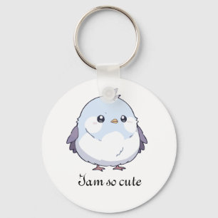 Cute Kawaii Chubby Bird Cartoon - Adorable Pastel Keychain
