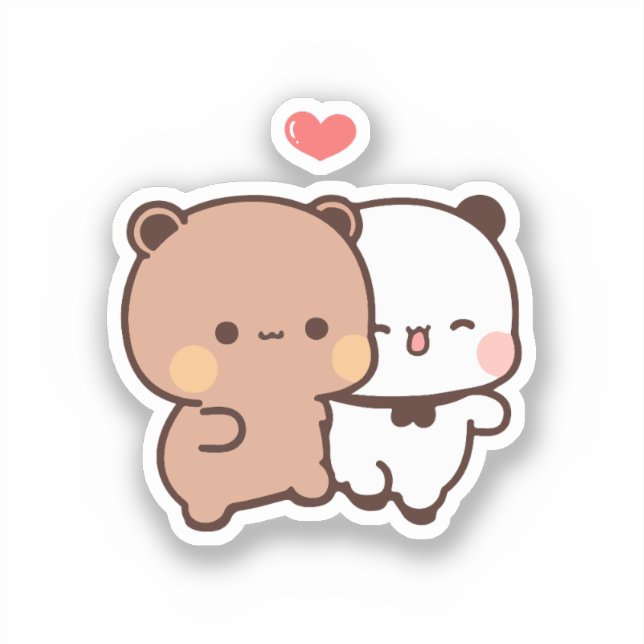 Cute Kawaii Chubby Mochi Panda bear  Sticker (Front)
