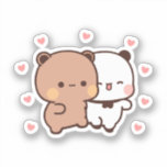 Cute Kawaii Chubby Mochi Panda bear  Sticker<br><div class="desc">Brownie panda Bear,  bubu and dudu hugs love animals Are you looking for a nice gift? Do you want to have one? This is the best place for you</div>