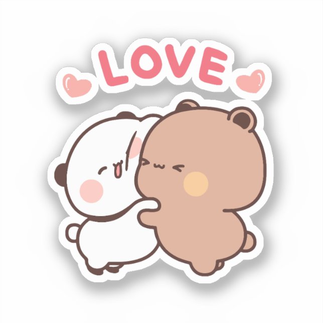 Cute Kawaii Chubby Mochi Panda bear  Sticker (Front)