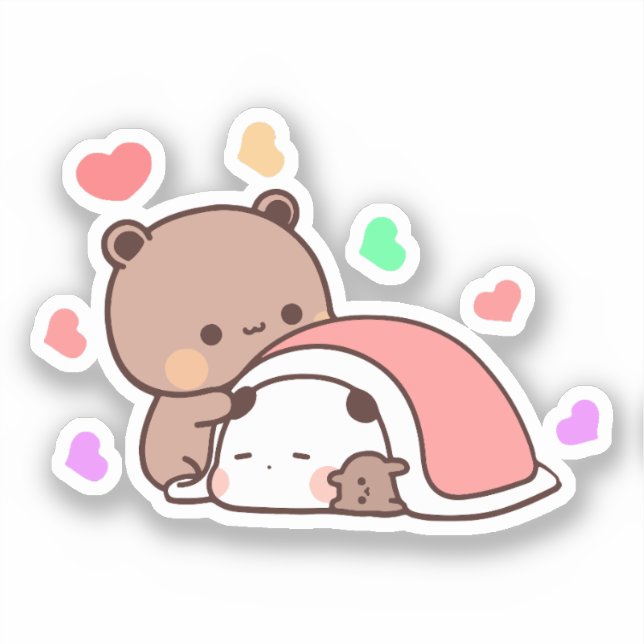 Cute Kawaii Chubby Mochi Panda bear  Sticker (Front)