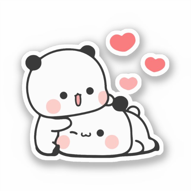 Cute Kawaii Chubby Mochi Panda bear  Sticker (Front)