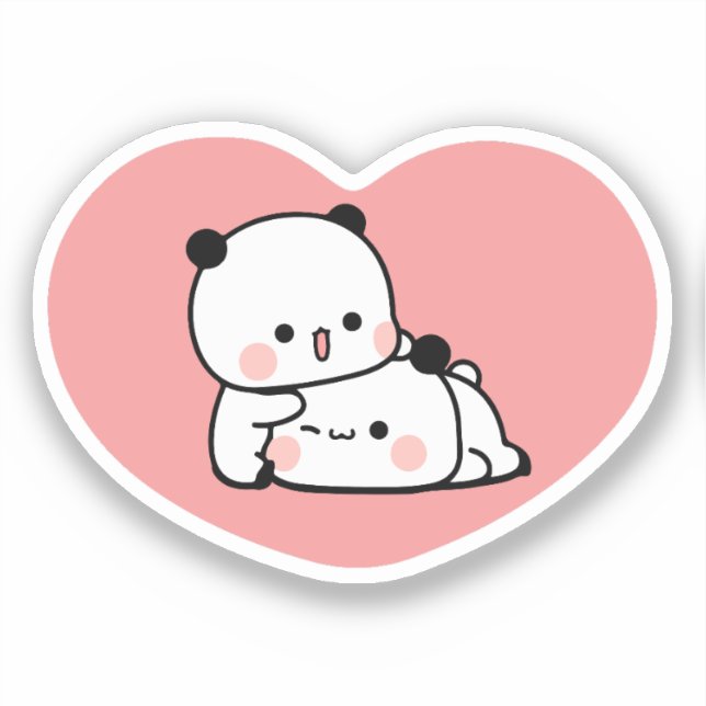 Cute Kawaii Chubby Mochi Panda bear  Sticker (Front)