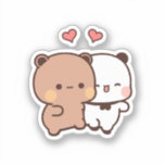 Cute Kawaii Chubby Mochi Panda bear  Sticker<br><div class="desc">Brownie panda Bear,  bubu and dudu hugs love animals Are you looking for a nice gift? Do you want to have one? This is the best place for you</div>