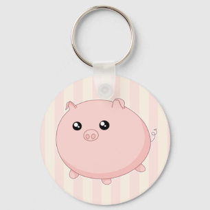 Cute Kawaii chubby pink pig Keychain
