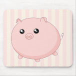 Cute Kawaii Chubby Pink Pig Mouse Pad at Zazzle