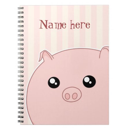 Cute Kawaii Chubby Pink Pig Notebook