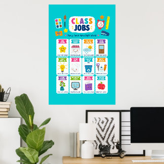 Cute Kawaii Class Jobs Poster