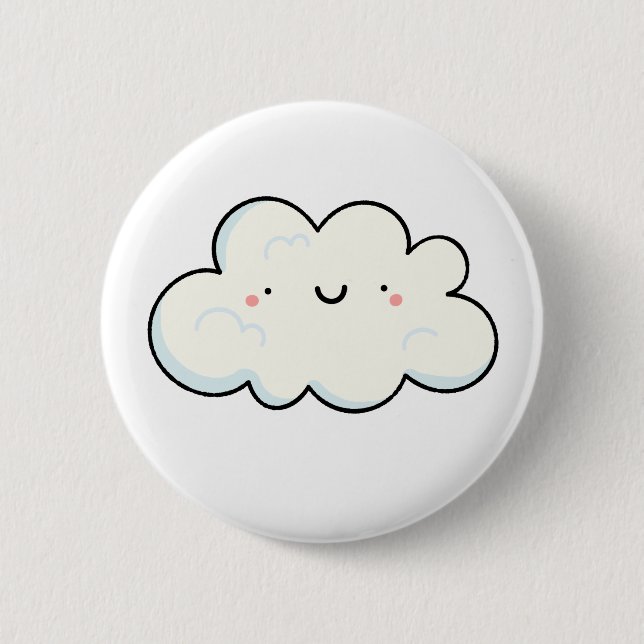 Cute Kawaii Cloud Button (Front)