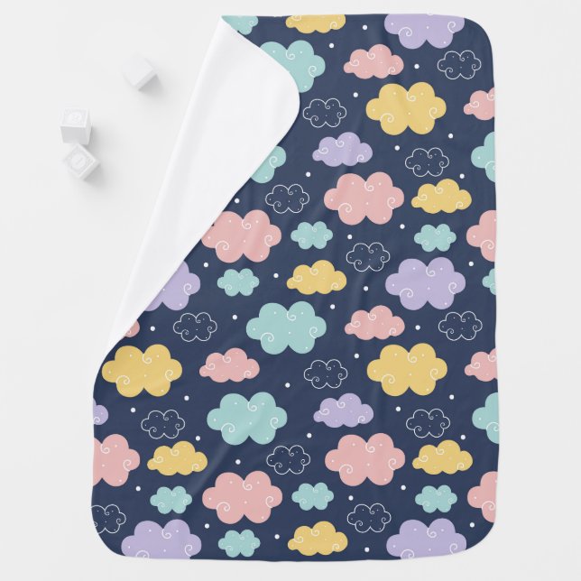 Cute Kawaii Cloud Pattern Baby Blanket (In Situ)