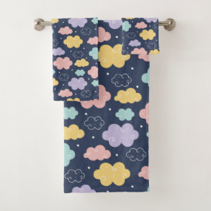 Cute Kawaii Cloud Pattern Bath Towel Set