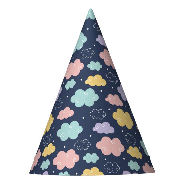 Cute Kawaii Cloud Pattern Paper Hat (Front)