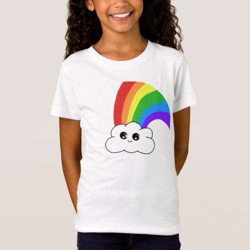 Cute Kawaii Cloud Rainbow Kids T_Shirt