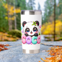 Cute Kawaii Coco Panda Name Pastel Pink Sparkling 