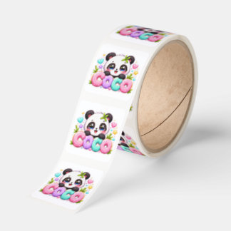 Cute Kawaii Coco Panda Name Pastel Pink Sparkling  Square Sticker
