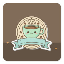 Cute Kawaii Coffee Cup Logo Design - Editable Past