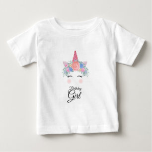 Cute Kawaii Colorful Rainbow Unicorn Birthday Girl Baby T-Shirt