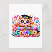 Cute Kawaii Congratulations Graduate Owl Pastel Pi