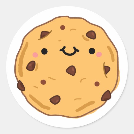 Cute Kawaii Cookie Classic Round Sticker | Zazzle.com
