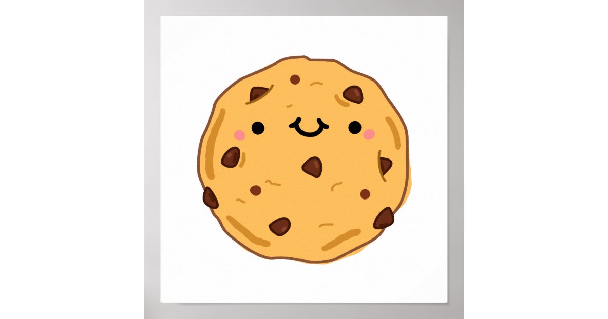 Cute Kawaii Cookie Poster Zazzle Com