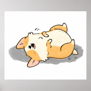 Cute Kawaii Corgi Dog Poster