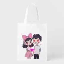 Cute Kawaii Couple Doodle Illustration