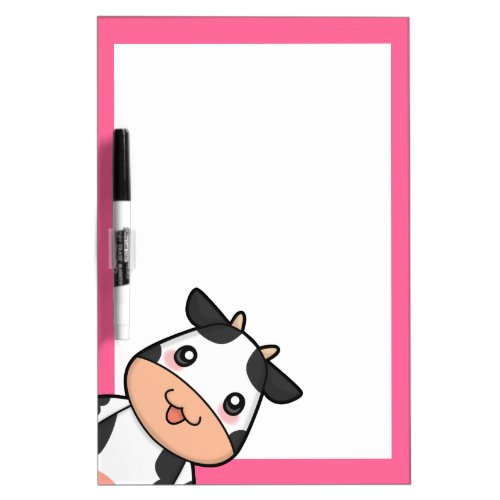 Cute Kawaii Cow Cartoon Dry Erase Board