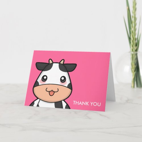 Cute Kawaii Cow Cartoon Greeting Cards