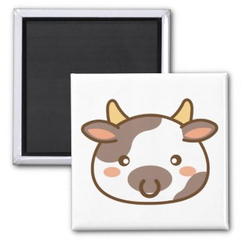 Cute Kawaii Cow Magnet by StargazerDesigns at Zazzle