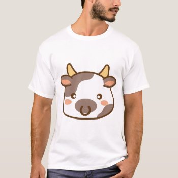 Cute Kawaii Cow T-shirt by StargazerDesigns at Zazzle
