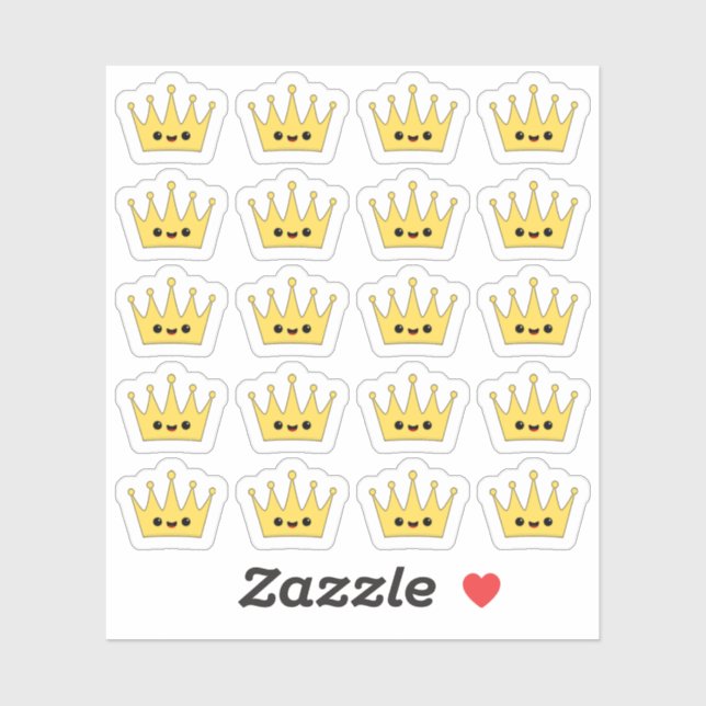 Cute Kawaii Crown Bujo Planner Decorative Sticker (Sheet)