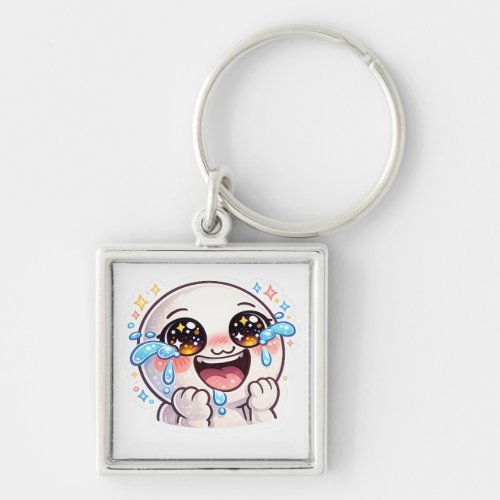 Cute Kawaii Crying Laughing with Joy Happy Tears C Keychain