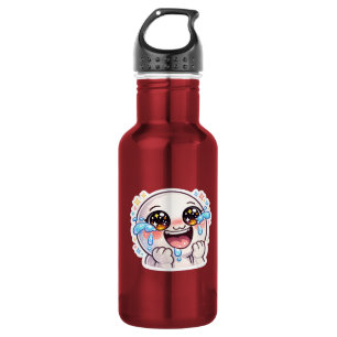 Cute Kawaii Crying Laughing with Joy Happy Tears C Stainless Steel Water Bottle
