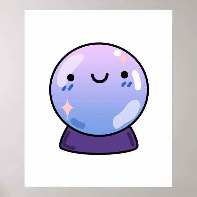 Cute Kawaii Crystal Ball Poster (Front)