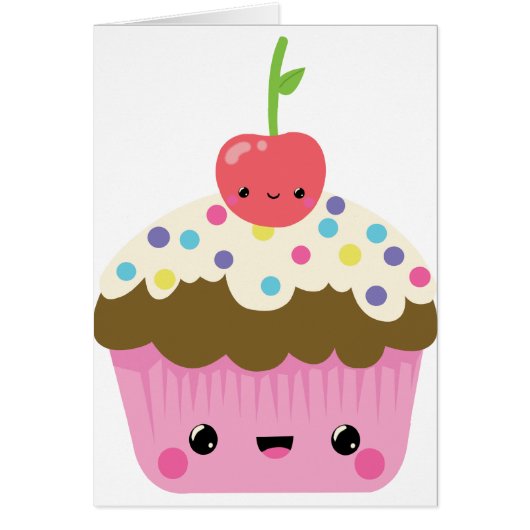 Cute Kawaii Cupcake Cards (Front)