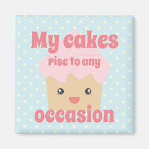 Cute Kawaii Cupcake Fun Quote Dotty Magnet