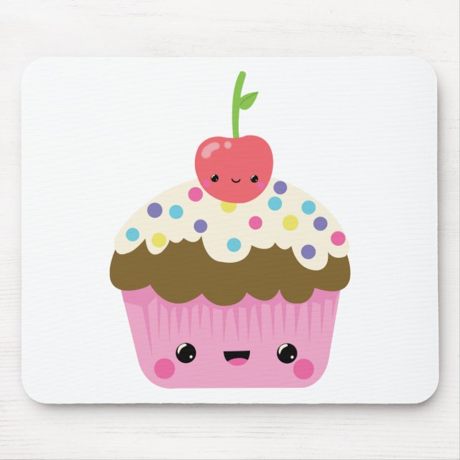 Cute Kawaii Cupcake Mouse Pad (Front)