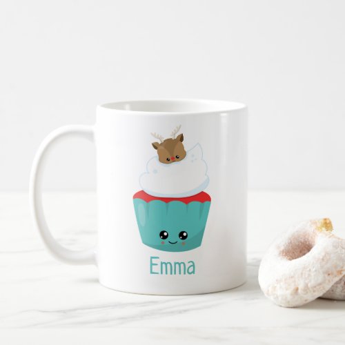 Cute Kawaii Cupcake Personalized Christmas Mug