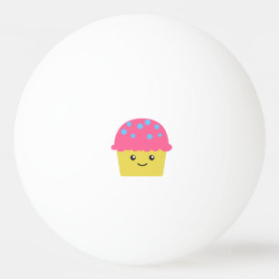 Cute Kawaii Cupcake Ping-Pong Ball