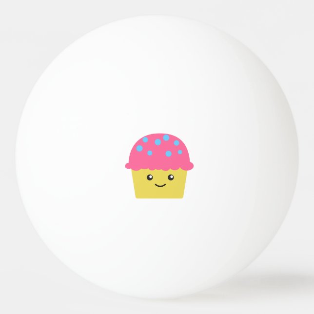 Cute Kawaii Cupcake Ping-Pong Ball (Front)