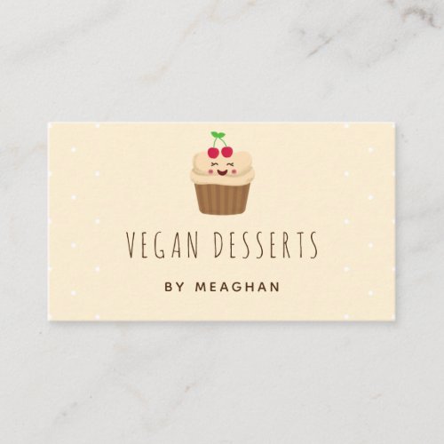 Cute Kawaii Cupcake Vegan Dessert Cake Bakery Food Business Card