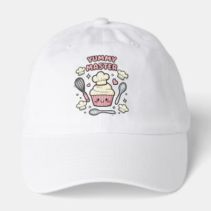 Cute Kawaii Cupcake Yummy Master Baker White Hat