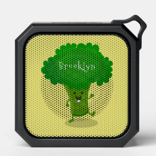 Cute kawaii dancing broccoli cartoon illustration bluetooth speaker