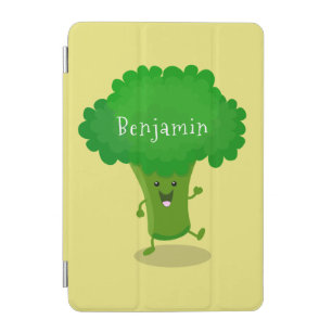 Cute kawaii dancing broccoli cartoon illustration iPad mini cover