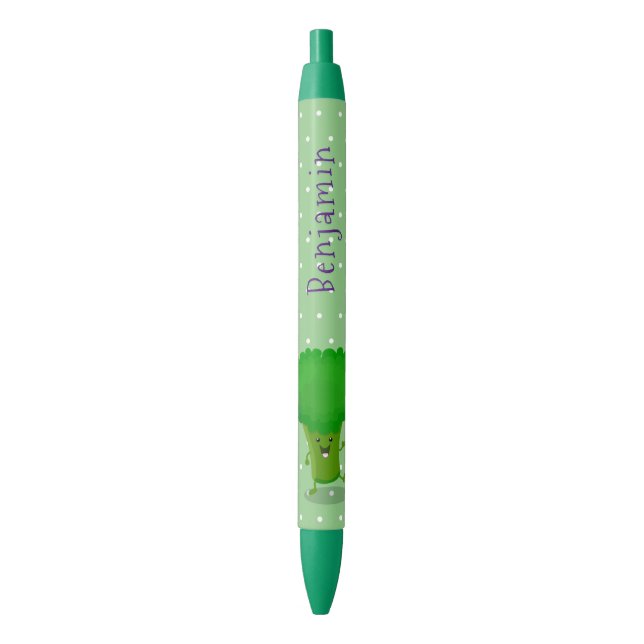Cute kawaii dancing broccoli cartoon illustration pen (Front Vertical)