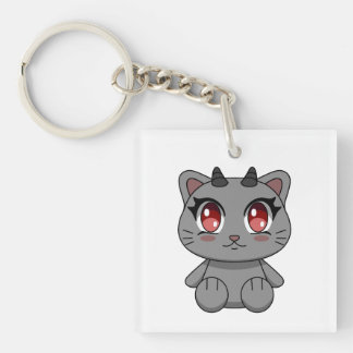 Cute Kawaii Demon Cat Keychain