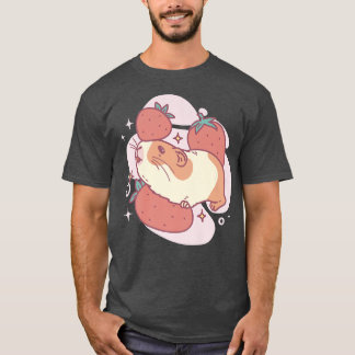 Cute Kawaii Designs  Guinea Pig Playing In Strawbe T-Shirt